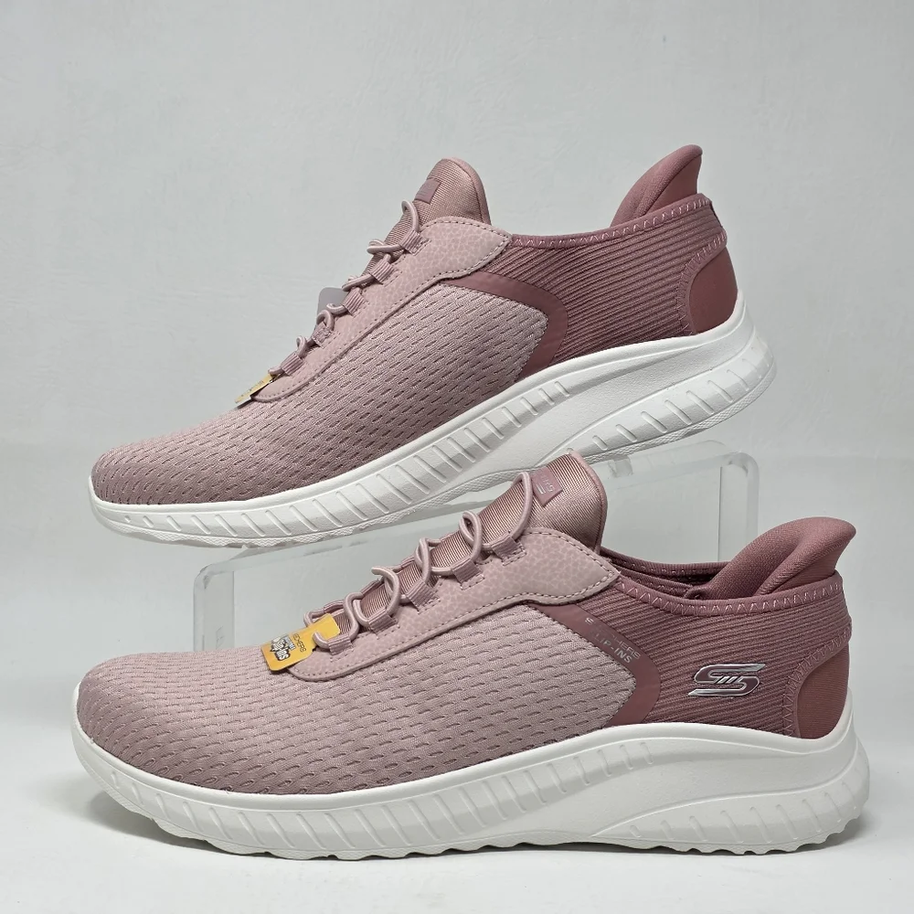 Skechers Bobs Sport Squad Women's Size 10 Chaos Blush Memory Foam Slip On New - Picture 3 of 14